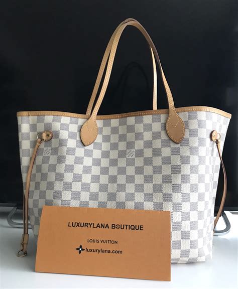 lv mm neverfull damier|louis vuitton damier azur tote.